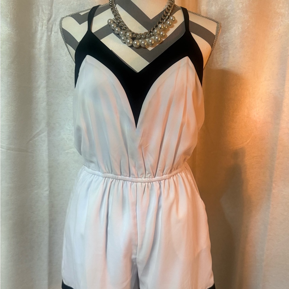XOXO Monochrome Striped Romper
